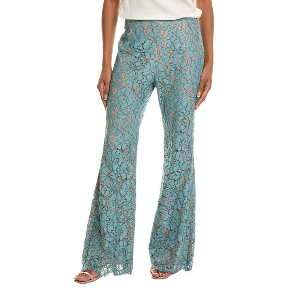 Michael Kors Collection Womens Lace Bootleg Pant, Blue